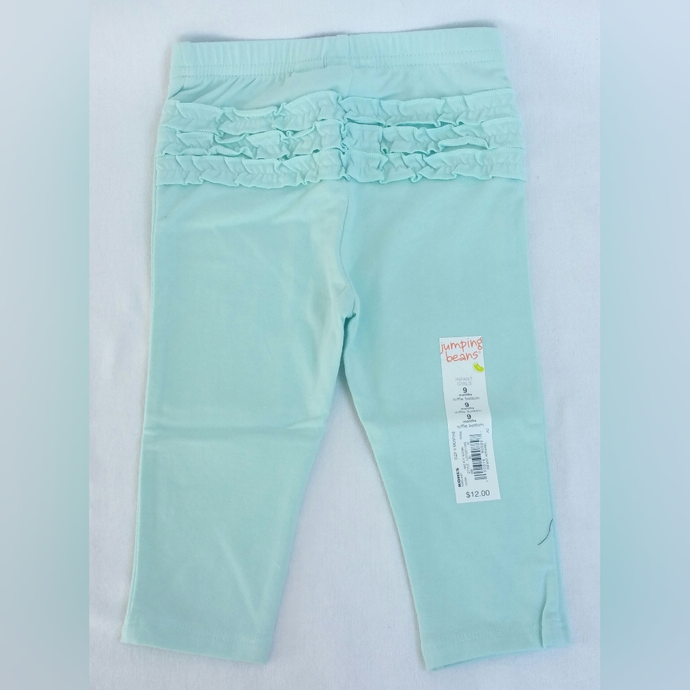 Jumping Beans Ruffled Leggings Blue Baby Girl Sizes 9M, 18M